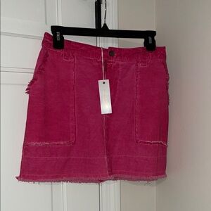 Love The Label pink denim mini skirt